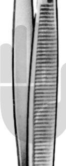 HB0447  ~ Splitterpinzette, gebogen, gerieft, ohne Stift, 9cm ~