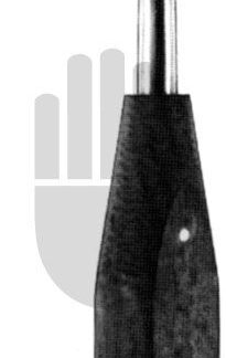 HB3622-02  ~ Raspatorium mit Kunststoff- griff, gebogen, 14mm, 20cm ~