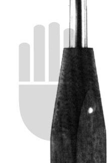 HB3628  ~ Raspatorium mit Kunststoff- griff, gebogen, 13mm, 20cm ~