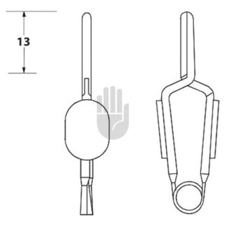 HB3928-10  ~ Gefäßclip nach Müller, gerade, Öffnungsweite  12,2mm, 13mm, 0,79N, 80g ~