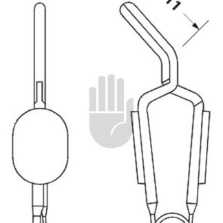 HB3928-50  ~ Gefäßclip nach Müller, abgewinkelt, Öffnungsweite  8,3mm, 11mm, 0,79N, 80g ~