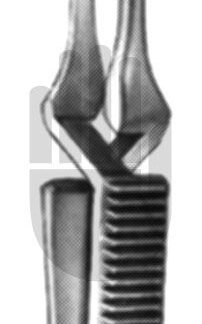 HB3933-31  ~ DeBakey-Diethrich Atrauma Bulldogklemme, gebogen, 4,6cm, 14mm, DeBakey Zahnung ~