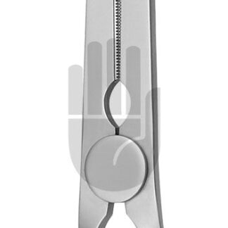 HB3935-04  ~ DeBakey Atrauma Bulldogklemme, gebogen, 10cm, DeBakey Zahnung ~