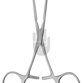 HB3940-02  ~ DeBakey Bulldogklemme mit Ringgriff, gebogen, 13cm, DeBakey Zahnung ~