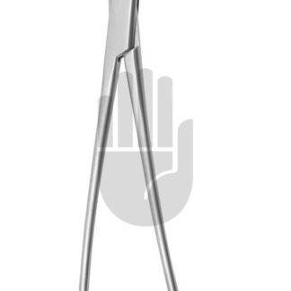 HB3952-02  ~ Allenberg Gefäßklemme, gebogen, 24,5cm, DeBakey Zahnung ~