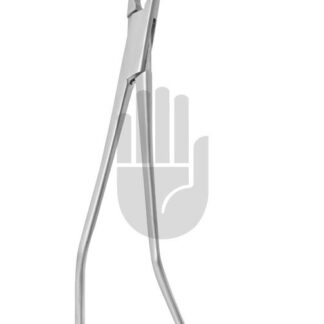 HB3955-01  ~ Hopt Klemme für Nieren- und Pankreaseingriff, gebogen, 40mm, 23cm, DeBakey Zahnung ~