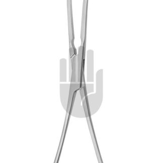 HB3959-02  ~ Präparier- und Ligaturklemme, gebogen, 80mm, 23cm, DeBakey Zahnung ~