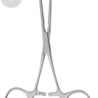 HB4000-04  ~ Cooley Bulldogklemme, mit Ringgriff, 15  gebogen, 50mm, 12cm, Cooley Zahnung ~