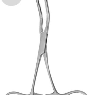 HB4000-06  ~ Cooley Bulldogklemme, mit Ringgriff, gebogen, 50mm, 12cm, Cooley Zahnung ~