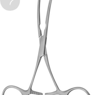 HB4001-02  ~ Cooley Bulldogklemme, mit Ringgriff, gebogen, 50mm, 11,5cm, Cooley Zahnung ~