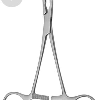 HB4002-01  ~ Cooley Bulldogklemme, mit Ringgriff, gebogen, 38mm, 14,5cm, Cooley Zahnung ~