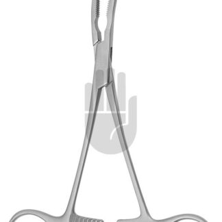 HB4002-03  ~ Cooley Bulldogklemme, mit Ringgriff, gebogen, 42mm, 14,5cm, Cooley Zahnung ~