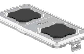 II-066-01B  ~ Sterilisationscontainer-Deckel, Silber; 585 x 285 mm, mit Barrier ~