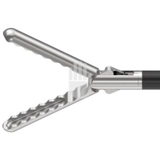 HF9972-19  ~ Hi-Class-Med - ENDOSCOPY    Monopolares Instrument,   5 mm, Arbeitslänge 330 mm, Atraumatischer Greifer mit gewellter Zahnung und Reservoir, doppelbeweglich ~