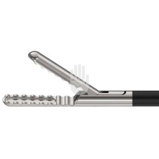 HL2845-36  ~ Hi-Class-Med - ENDOSCOPY    Atraumatische Greifzange,   5 mm, Arbeitslänge 360 mm, gewellte Zahnung mit Reservoir, einfachbeweglich, drehbar ~