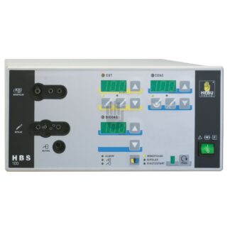 HF9501  ~ Elektrochirurgiegerät HBS 100 Ausgänge  1x monopolar,1x bipolar,Netzanschluss  100-260V   50HzMax. Leistung  100W monopolar 100W bipolar Frequenz  500 kHz ~