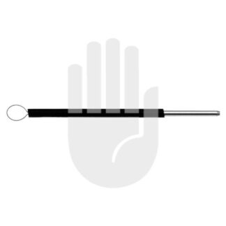 HF9801-12  ~ Monopolare Elektrode   1,6mm, Fig. 12, starr, gerade, Drahtschlinge,   5mm, VE = 1 Pack á 5 Stck ~