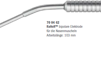 700462  ~ 70 04 62 ~ 70 04 62; RaVoR™ bipolare Elektrode fur die Nasenmuscheln; Arbeitslange  103 mm ~