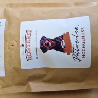 ROTTWEILER250GR.  ~ BiQ-medical Kaffee; 250 gr. Beutel mit Druckverschluss; Rottweiler Hochgenuss; ganze Bohne, 100 % Arabica ~