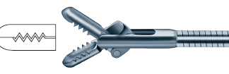 RS228-12-060  ~ FREMDKÖRPER- Zange, halbflexibel, scharf;Zähne des Löffels ineinander;  Durchmesser 4,0 French   Charrier, bzw. 1,2 mm; Nutzlänge  60 cm; spülbare Version! ~