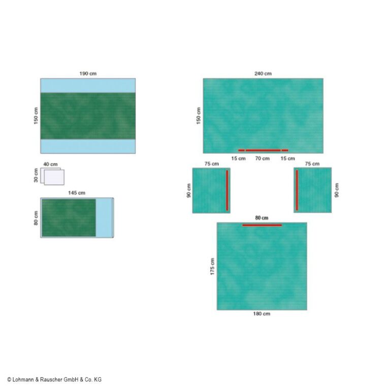 33301 33301  ~ INSTRUMENTENMATTE FÜR SIEBKORB Lagerung und Transport, zur Fixierung von Instrumenten während der Sterilisation (Dampf- und Niedertemperatur), Maße (BxT)  500x226mm ~