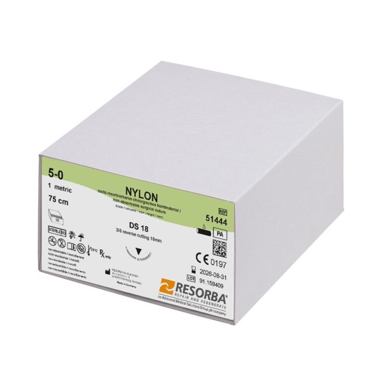 51444 51444  ~ NYLON schwarz, 5 0 USP, DS18, Länge 75cm ~