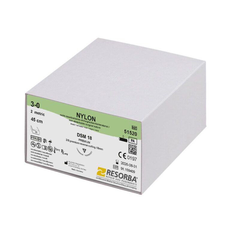 51520 51520  ~ NYLON schwarz, 3 0 USP, DSM18, Länge 45cm ~