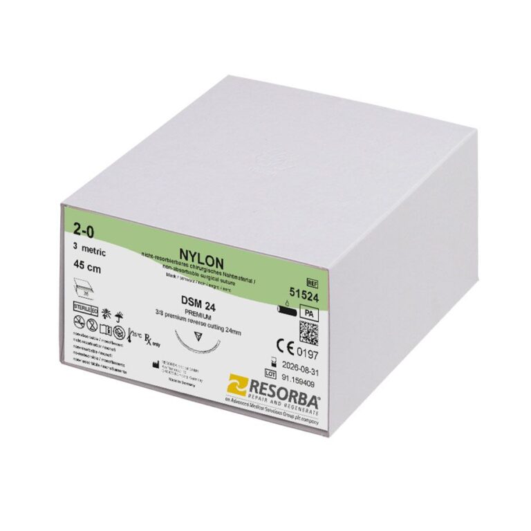 51524 51524  ~ NYLON schwarz, 2 0 USP, DSM24, Länge 45cm ~