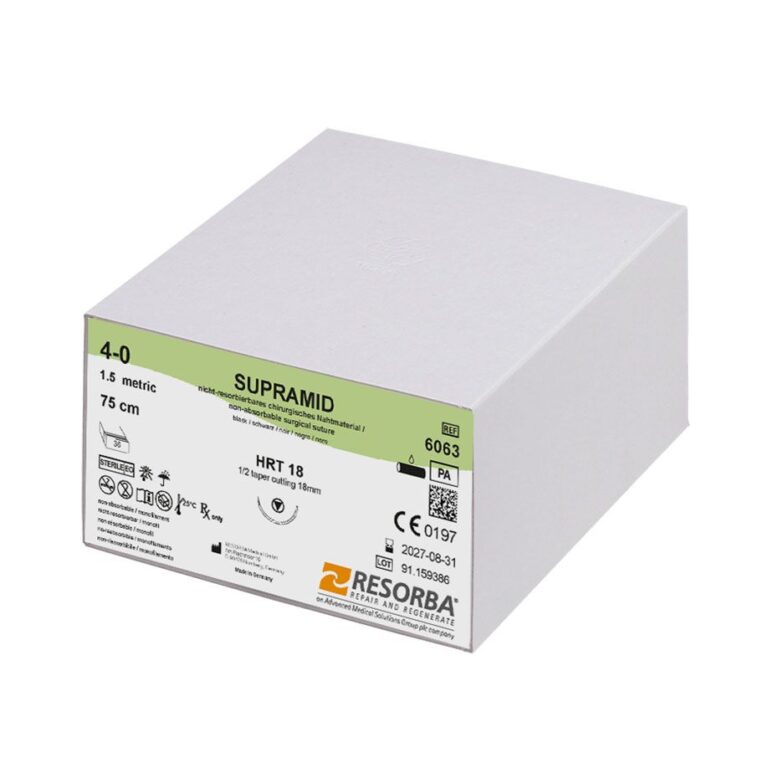 6063 6063  ~ SUPRAMID schwarz, 4 0 USP, HRT18, Länge 75cm ~