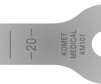KM101.000STE  ~ Sägeblatt Saw Blade - KM - Rostfreier Stahl Stainless Steel  - 25,5 * 9,8 * 0,4 0,6 mm - ConMed Hall ~