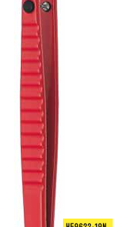 HF9623-19N  ~ Bipolar-Pinzette, isoliert, gebogen, 1,0mm, 195mm Non-Stick ~
